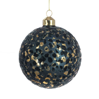 Glass Zanthe Blue Bauble 10cm