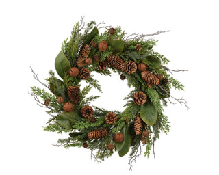 Pinecones and Metal Bells Mix Wreath