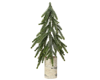 Green Frosted Mini Tree on Log Base 45cm
