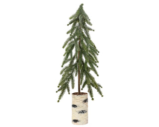 Green Frosted Mini Tree on Log Base 60cm