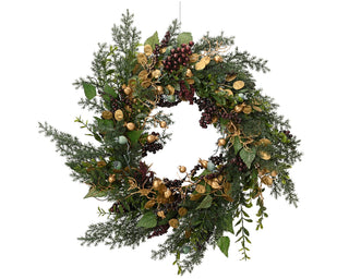 Gold Leaves Bronze Berries Wreath
