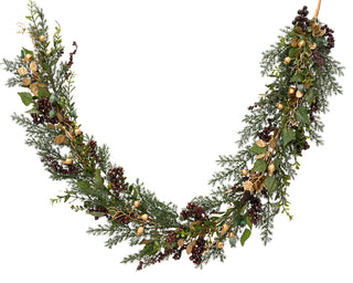 Gold Leaves Bronze Berries Garland