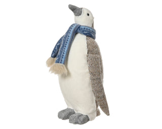 Knitted Back Penguin with Blue Scarf Sml