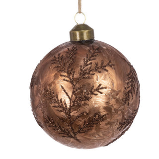 Glass Brown Adley Bauble 10cm