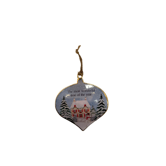 Most Wonderful Time of The Year Metal Heart Tree Decoration
