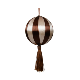 Brown & Pearl Stripe with Tassle Bauble