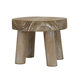 Natural Round High Riser Wood Decoration 15.5cm