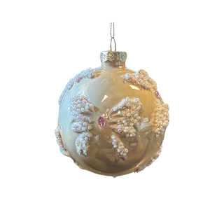 Baubles glass shiny/enamel with bow, beads 3col ass