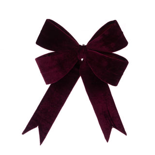 Burgundy Velvet Wired Bow 35cm