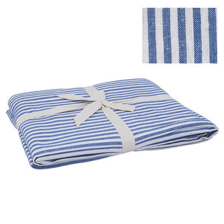 Blue Mix Stripe Cotton Tablecloth 250cm