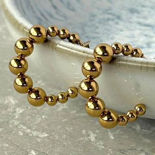 Tarnish Resistant Balled Hoop Studs