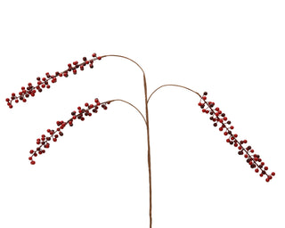 Red Berries Trio Stem Spray