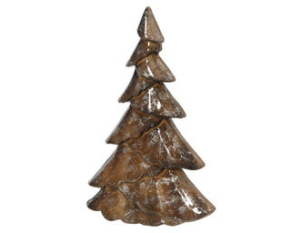 Brown Wooden Tree with Silver Foil Detail Sml