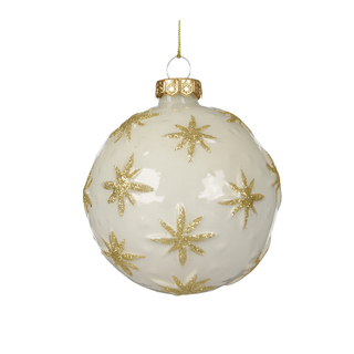 Gloss White with Gold Glitter Stars