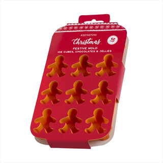 Christmas Gingerbread Man 12 Cup Silicone Tray