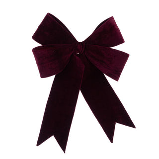Burgundy Velvet Wired Bow 48cm