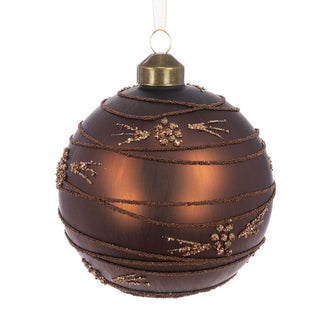 Glass Skyla Brown Bauble 10cm