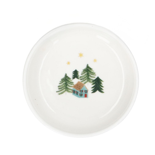 Nostalgia Sleigh Tree Forest Bone China Mini Bowl