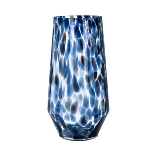 Tall Blue Tortoiseshell Glass Vase 27cm