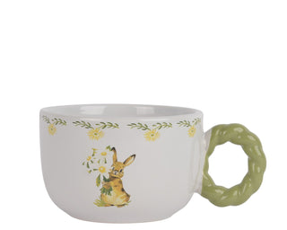 Bunny & Floral Decal Mug