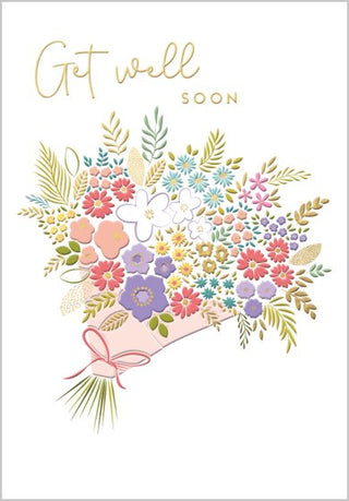 Get Well Soon Floral Bouquet Card