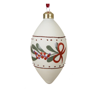 Matt White Sprigs with Bow Finial