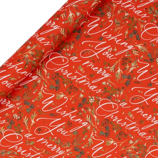 Red Merry Christmas Wrapping Paper 4m