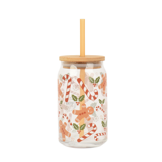 Candy Canes & Gingerbreads Drinking Jar