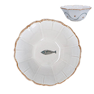 Fish Stoneware Fluted Bowl 18cm