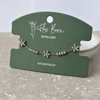 Tarnish Resistant Dainty Flower Silver Bracelet