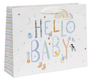 Hello Baby Baby Blue Landscape Large Bag