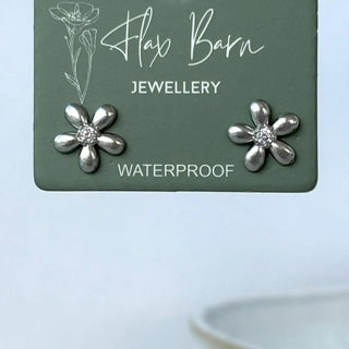Tarnish Resistant Dainty Flower Studs Silver