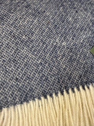 Navy Diagonal Weave Donegal Throw