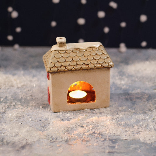 Christmas Sweet Shop Ceramic House Tealight Holder