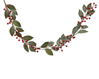 Red Berries on Twig with Leaves Garland