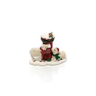 Resin Sheep with Post Box & Robin Ornament 