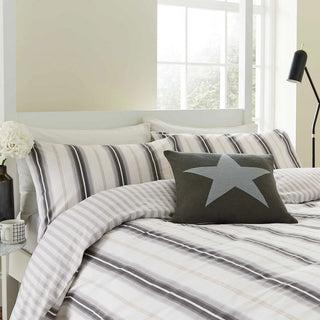 Cooper's Stripe King Cover Set Grey/Linen