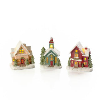 Red Resin Led House Shaped Ornament