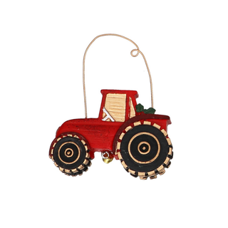 Red Tractor Resin Tree Decoration