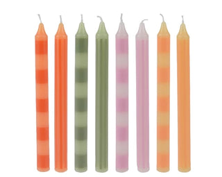 Thin Purple Striped Dinner Candle 2Pk