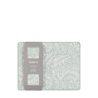 Farmhouse Blue Leaf Placemat and Coaster Set