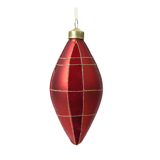 Matt Red Gold Check with Velvet Finial
