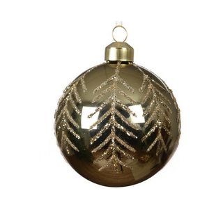 Gloss Sage Gold Glitter Branch Bauble