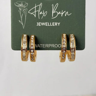Tarnish Resistant Double Hoop Zirconia Studs