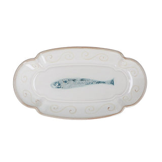 Fish Stoneware Oval Fluted Plate 23cm