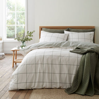 Brushed Regal Check Double Duvet Set Green