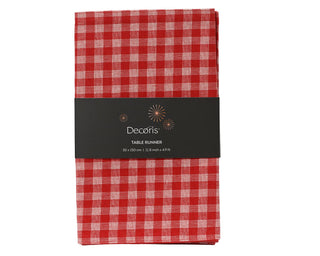 Red Check Table Runner