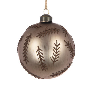 Glass Brown Demi Bauble 10cm