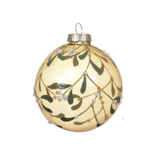 Gold Transparent Mistletoe Stem Bauble