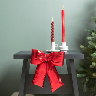 Dark Red Spiral Candle